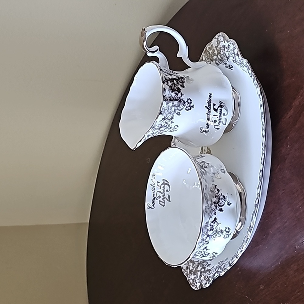 Royal‎ Albert Fine Bone China Tray with Matching Cream & Sugar 25th Anniversary